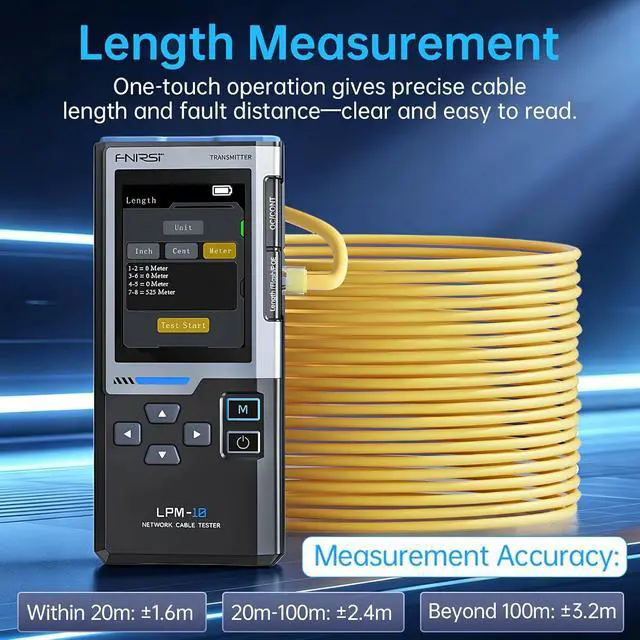 Alt view image 5 of 7 - LPM-10A Ethernet Tester,Wire Tracer Kit,for CAT5 CAT5e CAT6 RJ11 RJ45 | Network Cable Tester Kit ,PoE/NCV/Length Test,Full Color Display,Rechargeable with Flashlight for Network Installation Repair