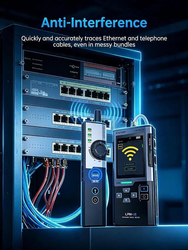 Alt view image 7 of 7 - LPM-10A Ethernet Tester,Wire Tracer Kit,for CAT5 CAT5e CAT6 RJ11 RJ45 | Network Cable Tester Kit ,PoE/NCV/Length Test,Full Color Display,Rechargeable with Flashlight for Network Installation Repair