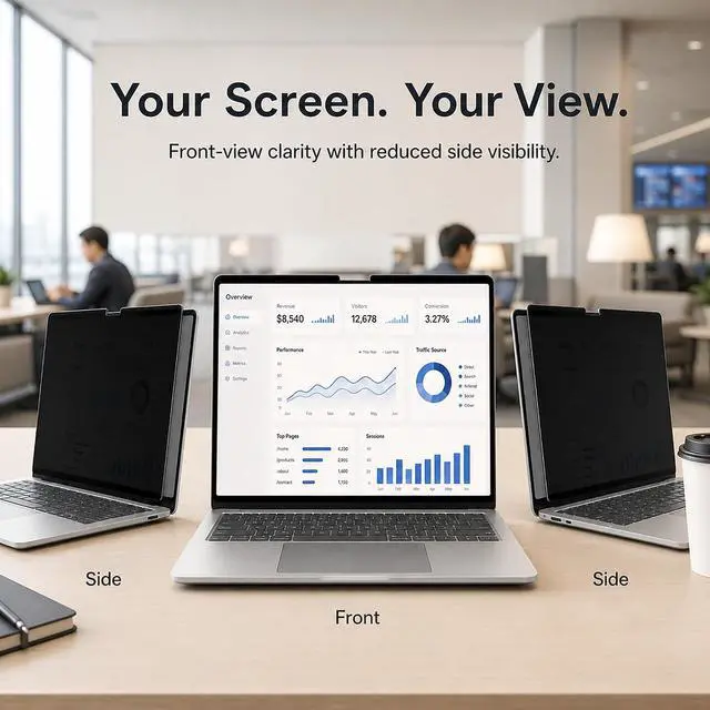Alt view image 2 of 7 - Magnetic Privacy Screen for Surface Laptop 7/8 13.8" | Removable Privacy Filter, Side View Protection, Thick PET | Easy Snap-On, Design for Open Office & Travel