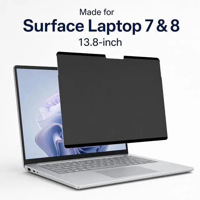 Alt view image 3 of 7 - MagShield Magnetic Privacy Screen for Surface Laptop 7/8 13.8 Inch | Side View Protection, Quick Attach Magnetic Design, Professional Privacy Filter for Remote Professionals