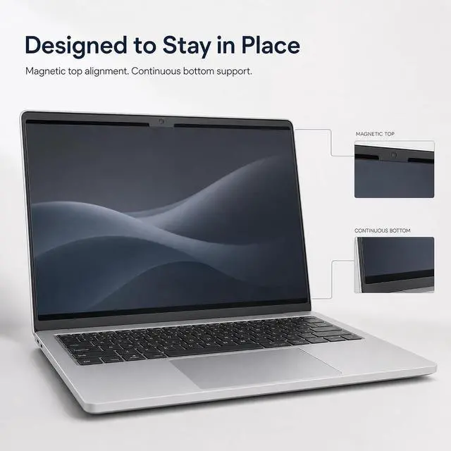 Alt view image 4 of 7 - MagShield Magnetic Privacy Screen for Surface Laptop 7/8 13.8 Inch | Side View Protection, Quick Attach Magnetic Design, Professional Privacy Filter for Remote Professionals