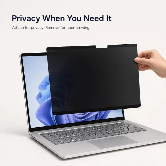 Alt view image 5 of 7 - MagShield Magnetic Privacy Screen for Surface Laptop 7/8 13.8 Inch | Side View Protection, Quick Attach Magnetic Design, Professional Privacy Filter for Remote Professionals