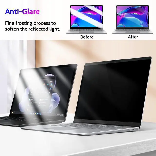 Alt view image 4 of 7 - Magnetic Privacy Screen for Surface Laptop 6/5/4/3/2/1 13.5 Inch, Removable Anti Blue Light Glare Filter, Black Security Private Apy Block Protector