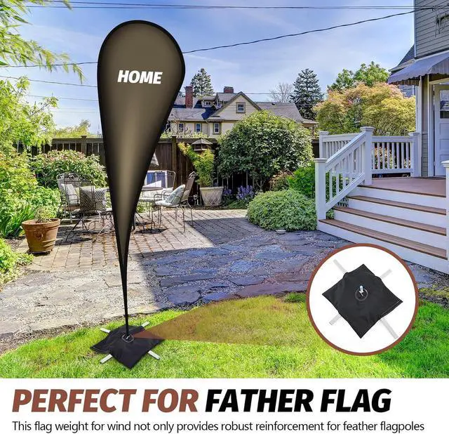 Alt view image 6 of 7 - Sandbag Feather Flag Sand Weights Black Bag for Umbrella Base,6 Pcs,Square