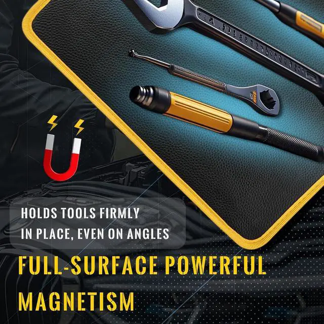Alt view image 3 of 7 - Magnetic Tool Mat Set, 4 Pack Tool Mat Set with Telescoping Pickup Tool | 40LB Strong Magnetic Mat for Tools | Screws & Parts Garage Workshop Organizer for Mechanics & DIY(Blue)