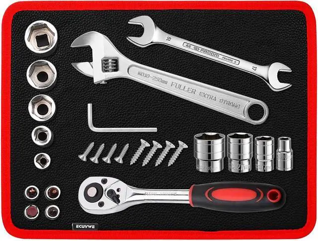 Main image of Strong Magnetic Tool Mat Magnetic Parts Tray with Anti-Slip Backing Heavy Duty with Powerful Magnets for Organizing Screws Nuts Bolts Small Tools - Workshop, Garage, DIY-Red 1PCS