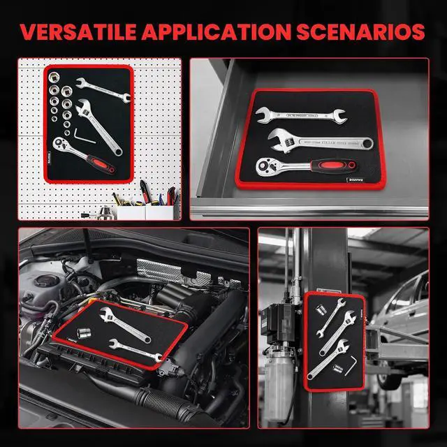 Alt view image 7 of 7 - Strong Magnetic Tool Mat Magnetic Parts Tray with Anti-Slip Backing Heavy Duty with Powerful Magnets for Organizing Screws Nuts Bolts Small Tools - Workshop, Garage, DIY-Red 1PCS