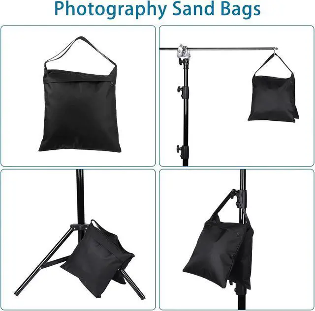 Alt view image 6 of 7 - Photography Sand Bags Heavy Duty Weight Bags with Metal Hooks, Stabilize Tripods for Wedding Outdoor, Photography Video Studio Boom Mics Furniture Against Wind