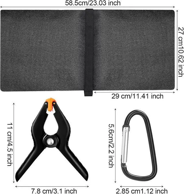 Alt view image 2 of 7 - 12 Sets Sandbag Weight Bag with Zipper, Heavy Duty Black Sand Bags for Canopy Tent Legs Photography Backdrop Stand with Spring Clamps and Hooks Outdoor Decorations