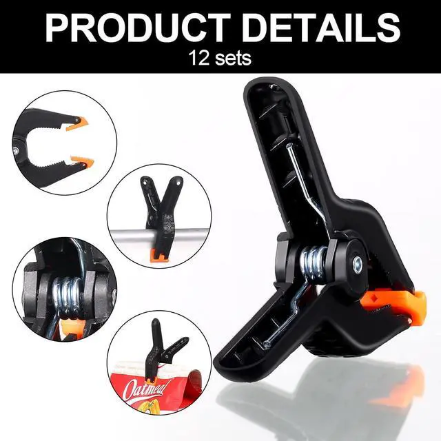 Alt view image 3 of 7 - 12 Sets Sandbag Weight Bag with Zipper, Heavy Duty Black Sand Bags for Canopy Tent Legs Photography Backdrop Stand with Spring Clamps and Hooks Outdoor Decorations