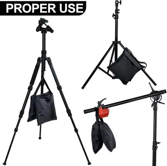 Alt view image 6 of 7 - 12 Sets Sandbag Weight Bag with Zipper, Heavy Duty Black Sand Bags for Canopy Tent Legs Photography Backdrop Stand with Spring Clamps and Hooks Outdoor Decorations
