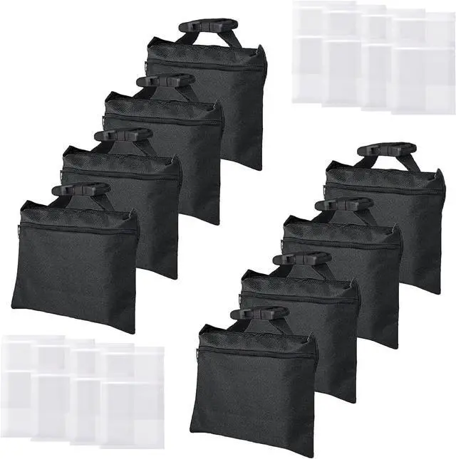 Main image of Sandbags 8 Packs, Sandbag Weights for Backdrop Stand Sandbags, SandBag for Weight, Weight Bags with Zipper and Buckle Straps for Support Heavy Duty Light Stand