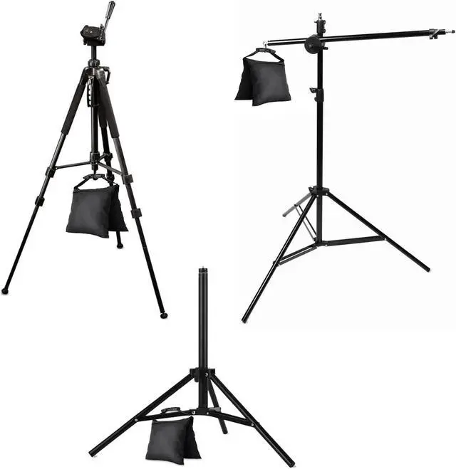 Alt view image 7 of 7 - 8 Packs Sandbags, Heavy Duty Sand Bags with 16 PE Bags, Sand Bags with Buckle Straps for Support Light Stand, C Stand, Light Stand with Caster, More 2/4/6/8 Packs Sandbag to Choose.