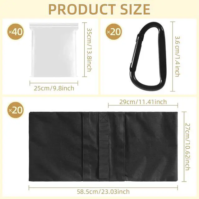 Alt view image 2 of 7 - 20 Pack Sandbags Weight Bags for Light Stand Photography Video Equipment, Sand Bags for Weight, Heavy Duty Sandbags for Backdrop Stand, Canopy Weights, Pop Up Tent, Umbrella Base, Camping