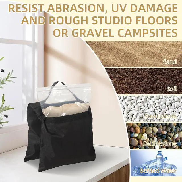 Alt view image 7 of 7 - 20 Pack Sandbags Weight Bags for Light Stand Photography Video Equipment, Sand Bags for Weight, Heavy Duty Sandbags for Backdrop Stand, Canopy Weights, Pop Up Tent, Umbrella Base, Camping