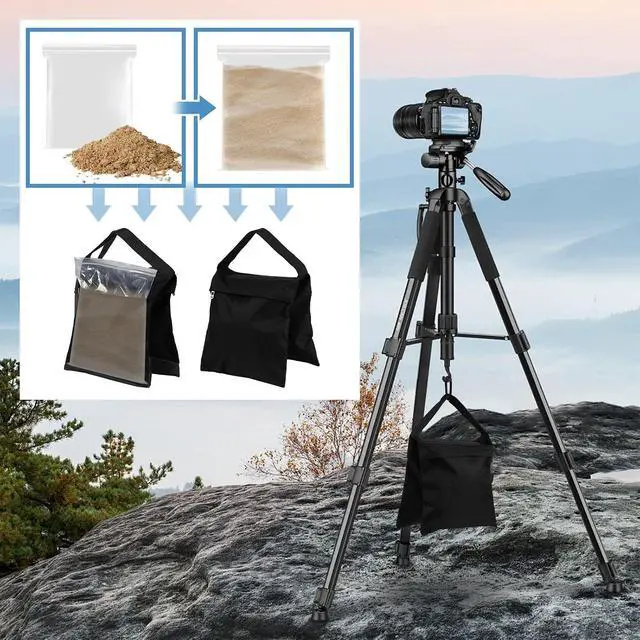 Alt view image 4 of 7 - 12 Pack Sandbags Weight Bags for Photography Equipments, Photography Sand Weight Bags, Heavy Duty Sandbags for Backdrop Stand, Outdoor Canopy, Photo Tripod,Pop up Tent, Umbrella Base (Black)