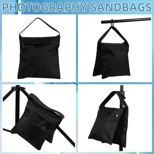 Alt view image 5 of 7 - 12 Pack Sandbags Weight Bags for Photography Equipments, Photography Sand Weight Bags, Heavy Duty Sandbags for Backdrop Stand, Outdoor Canopy, Photo Tripod,Pop up Tent, Umbrella Base (Black)