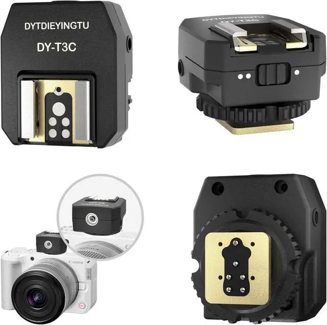 Alt view image 6 of 7 - DY-T3C Set Style Multi-Functional hot Shoe Adapter, Single-Lens Reflex Camera Universal Flash Expansion Accessory/ Also Applicable Mini Camera Flash Height-Increasing Conversion Accessories