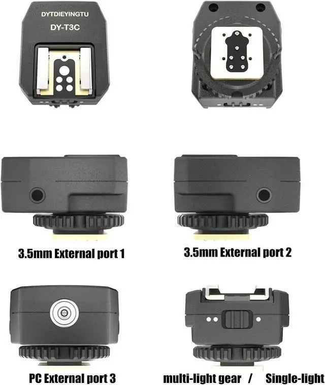 Alt view image 7 of 7 - DY-T3C Set Style Multi-Functional hot Shoe Adapter, Single-Lens Reflex Camera Universal Flash Expansion Accessory/ Also Applicable Mini Camera Flash Height-Increasing Conversion Accessories