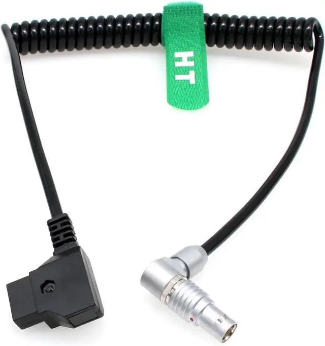 Main image of Coiled Power Cable for RED Komodo-X Epic Scarlet Dragon DSMC2 V-Raptor Ronin 4D Camera Monitor Transmission, D-tap to Right Angle Rotatable Adjustable 6 Pin Female