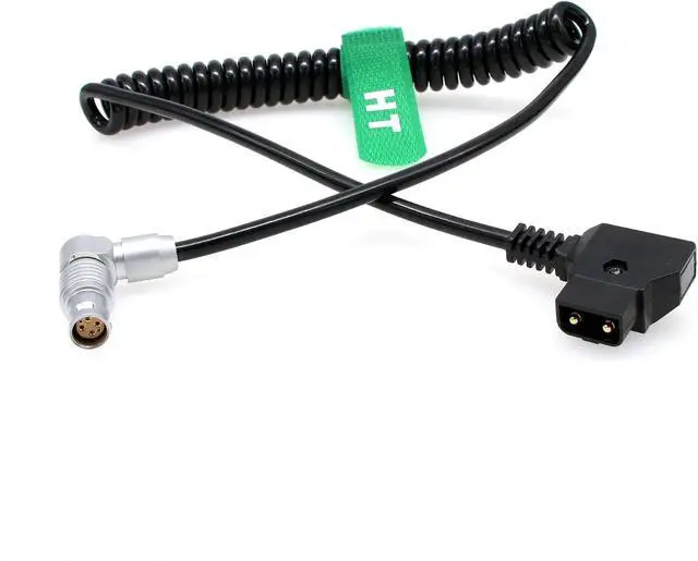 Alt view image 2 of 6 - Coiled Power Cable for RED Komodo-X Epic Scarlet Dragon DSMC2 V-Raptor Ronin 4D Camera Monitor Transmission, D-tap to Right Angle Rotatable Adjustable 6 Pin Female
