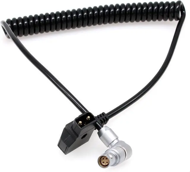 Alt view image 5 of 6 - Coiled Power Cable for RED Komodo-X Epic Scarlet Dragon DSMC2 V-Raptor Ronin 4D Camera Monitor Transmission, D-tap to Right Angle Rotatable Adjustable 6 Pin Female