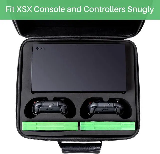 Alt view image 2 of 7 - Hard Case Compatible with Xbox Series X, 2 Controllers, 4 Games | Protective Travel bag for Xbox Series X Disc or Digital Version Console, Cables and Accessories
