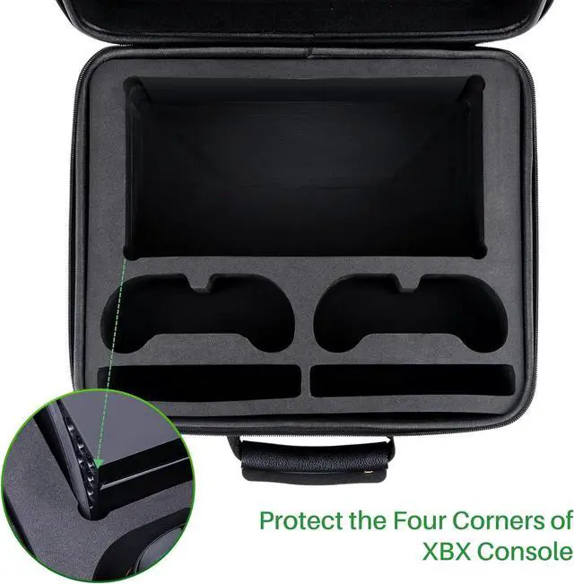 Alt view image 5 of 7 - Hard Case Compatible with Xbox Series X, 2 Controllers, 4 Games | Protective Travel bag for Xbox Series X Disc or Digital Version Console, Cables and Accessories