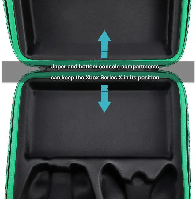 Alt view image 4 of 7 - Hard Carrying Case Compatible with Xbox Series X, Controller, Accessories | Protective Travel bag for Xbox Series X Disc or Digital Version Console, Cables and Other Accessories