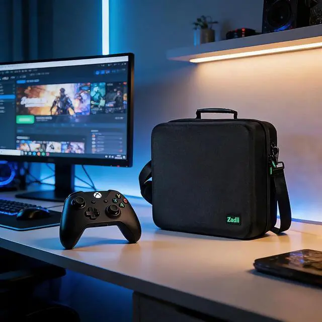 Alt view image 7 of 7 - Hard Carrying Case Compatible with Xbox Series X, Controller, Accessories | Protective Travel bag for Xbox Series X Disc or Digital Version Console, Cables and Other Accessories