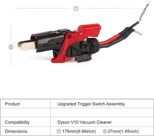 Alt view image 6 of 6 - Upgraded Trigger Switch Assembly Replacement for V10 SV12 Vacuum Cleaner, Upgraded Power Button Replacement Parts | SV12 Upgraded Power Button Replacement Parts