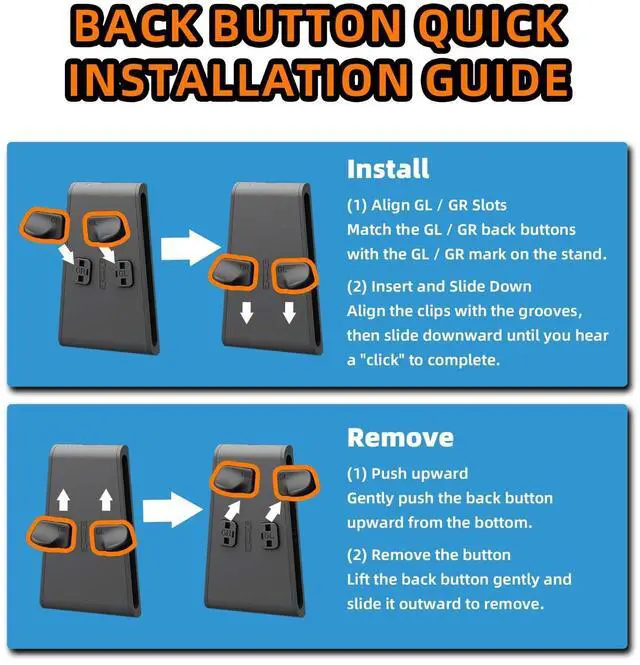 Alt view image 7 of 7 - NexGrip 3 Set GL/GR Back Buttons, Charing Stand and Grip for Switch 2 Joycons, Holder Compatible with Joy Con 2 Controller, Grips Compatible with Joycon 2, Switch 2 Accessories - Black