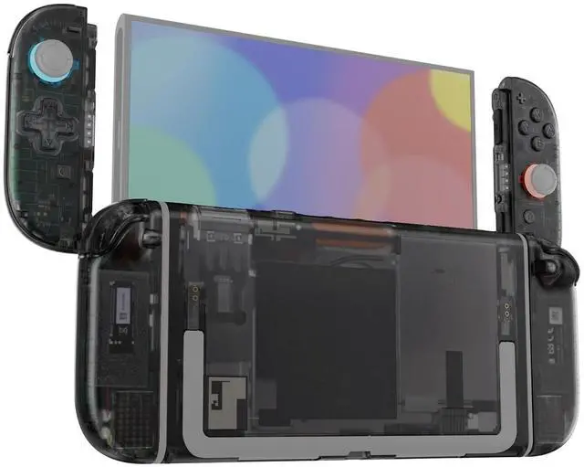 Main image of DIY Replacement Shell Buttons (D-Pad Ver) for Switch 2, Full Set Rear Back Plate Controller Housing Buttons for Switch 2 Console & Joycon 2 - Deluxe Version - Clear Slate Black