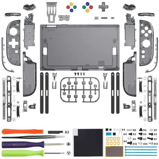 Alt view image 2 of 7 - DIY Replacement Shell Buttons (D-Pad Ver) for Switch 2, Full Set Rear Back Plate Controller Housing Buttons for Switch 2 Console & Joycon 2 - Deluxe Version - Clear Slate Black