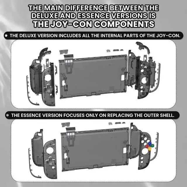 Alt view image 6 of 7 - DIY Replacement Shell Buttons (D-Pad Ver) for Switch 2, Full Set Rear Back Plate Controller Housing Buttons for Switch 2 Console & Joycon 2 - Deluxe Version - Clear Slate Black