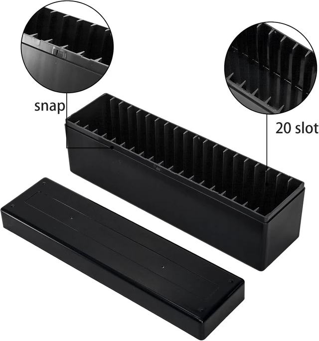Alt view image 3 of 7 - 6-Pack Coin Slab Storage Box 20-Slotted Plastic Holder Organizer Case for Graded Coins, Coin Collectors Supplies