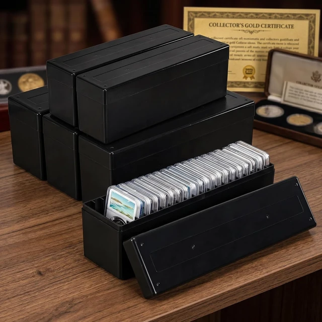 Alt view image 7 of 7 - 6-Pack Coin Slab Storage Box 20-Slotted Plastic Holder Organizer Case for Graded Coins, Coin Collectors Supplies
