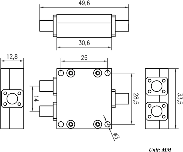 Alt view image 2 of 7 - TOJOIN Passive 2-Way Power Splitter/Divider for SMA Connectors 2-8GHz Coaxial Splitter for RF/Microwave Measurements & Antenna Systems (PS-2SM-2080)