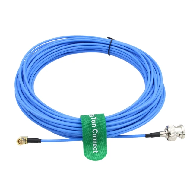 Alt view image 3 of 6 - Acceleration Sensor Vibration Test Cable BNC to Microdot 10-32 UNF 50 Ohm RF Coax 90-Degree Right-Angle Male, 15M, for Acoustic Accelerometer Transducer Signal