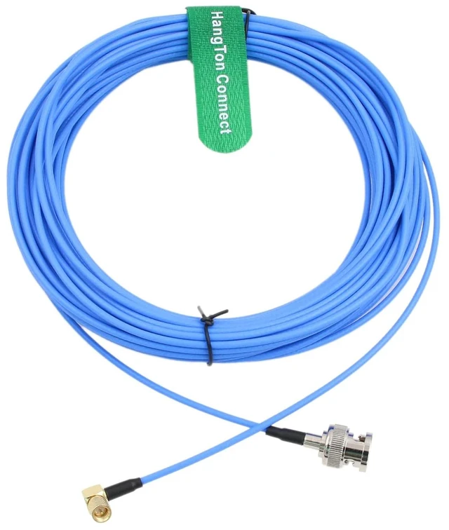 Main image of Acceleration Sensor Vibration Test Cable BNC to Microdot 10-32 UNF 50 Ohm RF Coax 90-Degree Right-Angle Male, 15M, for Acoustic Accelerometer Transducer Signal