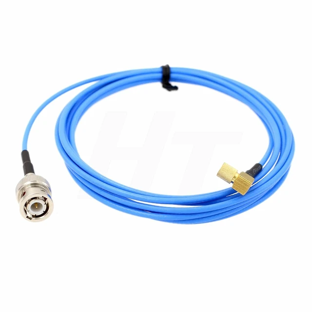 Alt view image 6 of 6 - Acceleration Sensor Vibration Test Cable BNC to Microdot 10-32 UNF 50 Ohm RF Coax 90-Degree Right-Angle Male, 15M, for Acoustic Accelerometer Transducer Signal