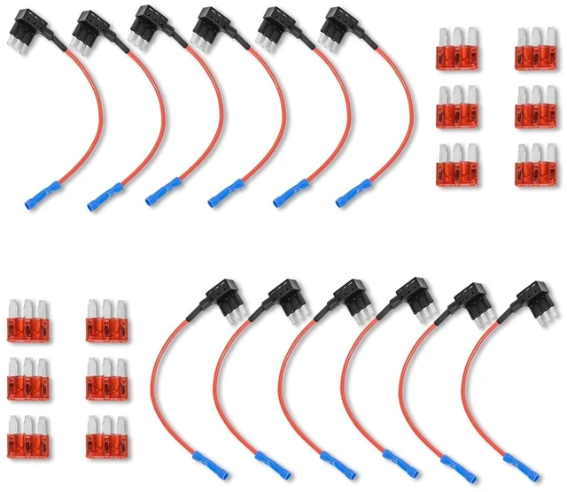 Main image of 12 Pcs Micro 3 Add-A-Circuit Fuse Tap 12V Power Adapter