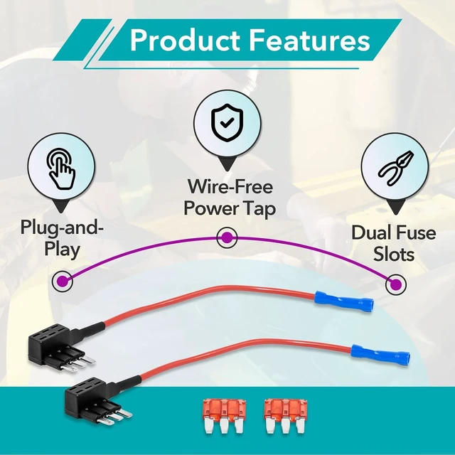 Alt view image 5 of 7 - 12 Pcs Micro 3 Add-A-Circuit Fuse Tap 12V Power Adapter