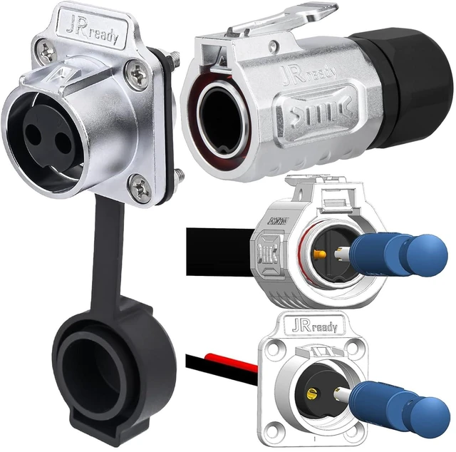 Main image of 2-Pin Circular Aviation Connector with Screw Lock Flange Socket