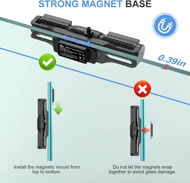Alt view image 3 of 5 - Magnetic Cross Flow Wave Maker Fish Tank Circulation Pump for Aquarium