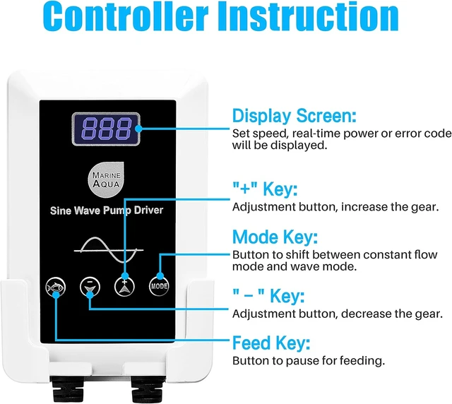 Alt view image 2 of 7 - DC-4000 Silent Swirl Controllable DC Aquarium Pump, 25W 1050GPH Marine Wavemaker Return Pump with Sine Wave Controller for Salt/Freshwater Coral Reef & Sump Circulation