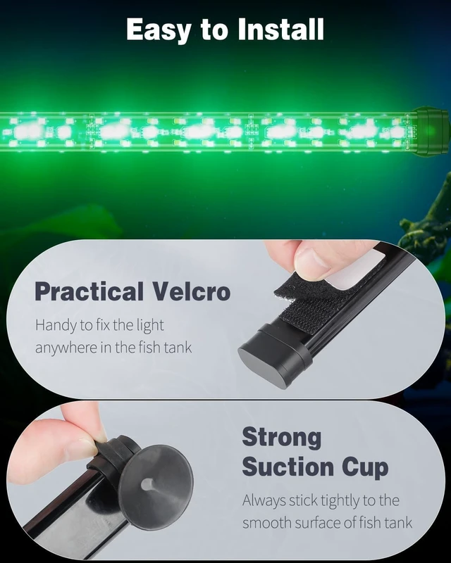 Alt view image 2 of 7 - 12W 24-Inch 24/7 Aquarium LED Light Full Spectrum White/Blue/Red/Green Multi-Colored LEDs with D/N Mode, Timer & Adjustable Brightness