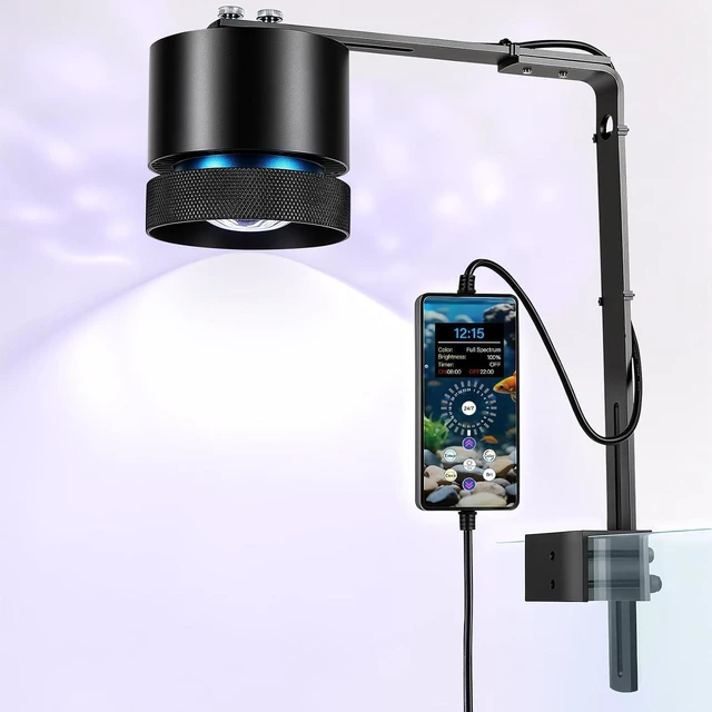Main image of 60W Aquarium Clip-On Stream Light with Auto Time Sync & 24/7 Mode