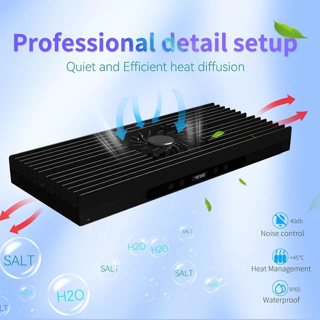 Alt view image 6 of 7 - 140W Aquarium Reef Light Wide-Coverage Sunrise/Sunset/Moonlight Saltwater Light for Coral with Master-Slave Group Control, Timer & Screen