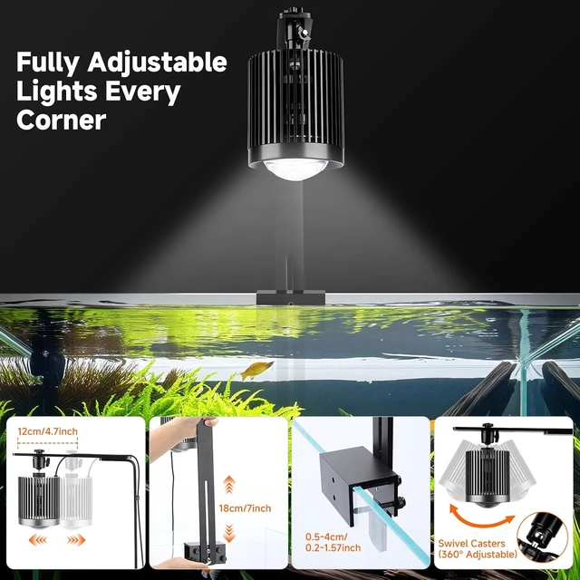 Alt view image 7 of 7 - Clip-On Aquarium Stream Light with 24/7 Mode (60W)